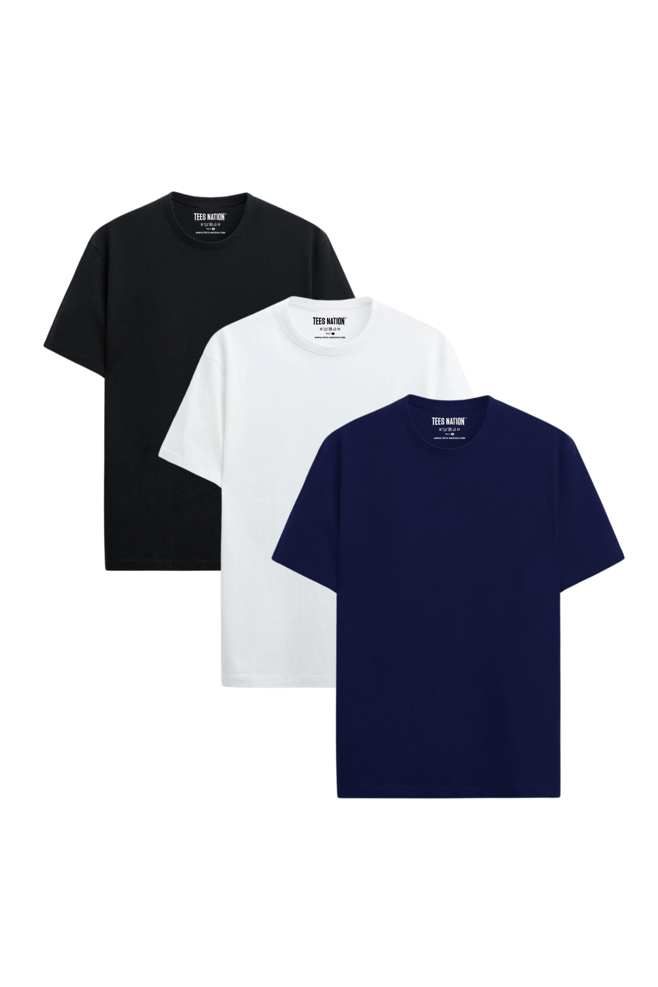 3 Pack - black, white & navy