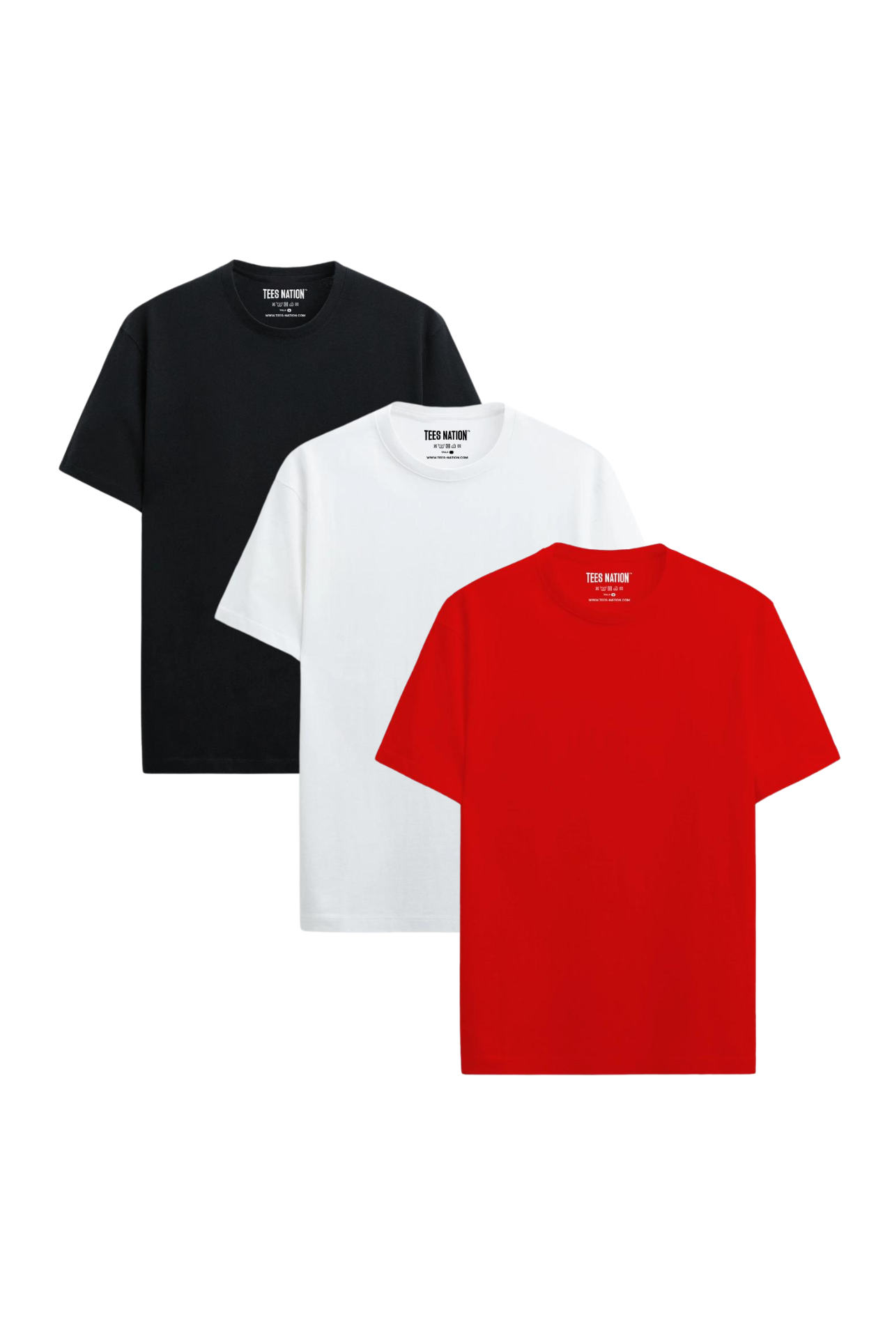 3 Pack - black, white & red